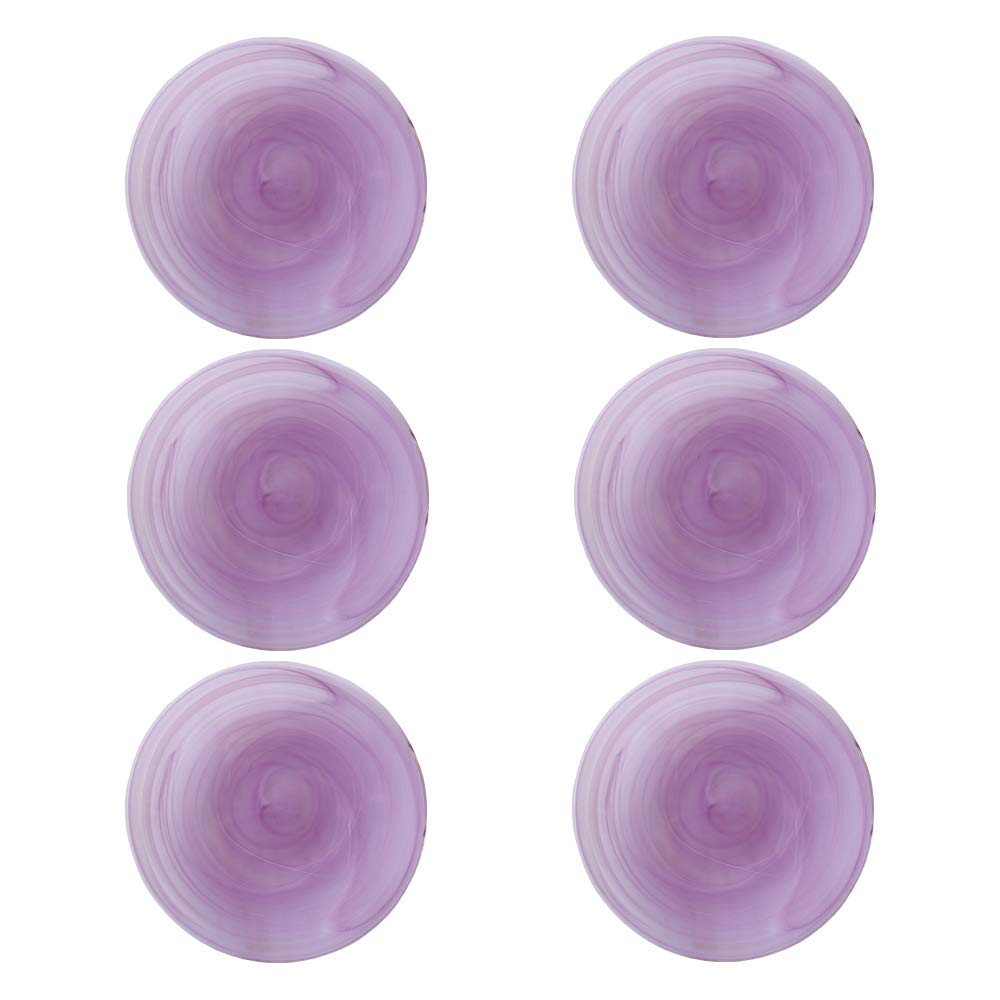 EME Pack Bajoplatos Rosa Cristal con diseño de Líneas en Espiral Círculo. Diámetro: 33 cm. Contiene: 6 unidades. Bajoplatos Cristal disponible en Rosa, Azul y Ámbar