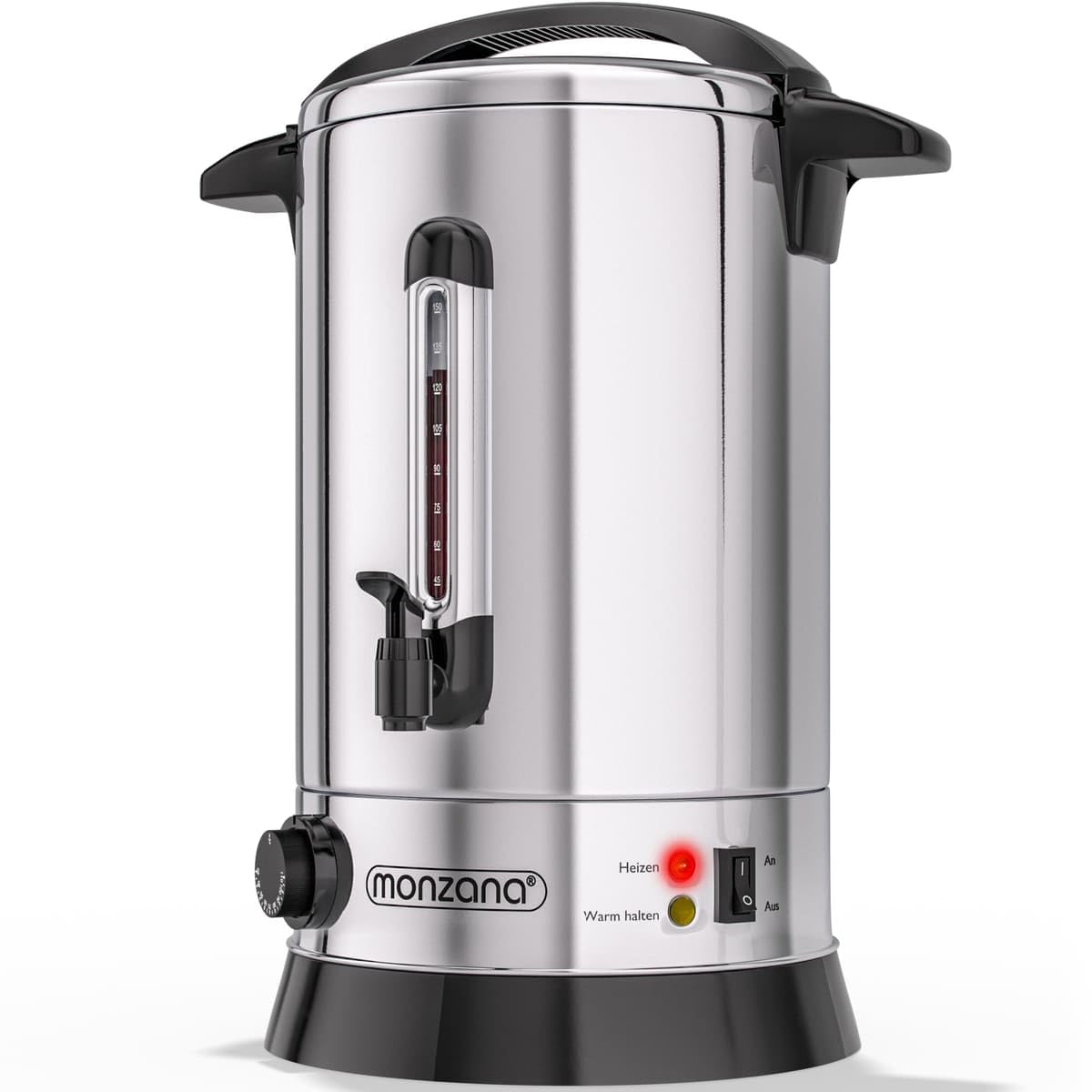 Heimfleiss Glühweinkocher 6,8 L – Edelstahl 304, 1500 W, Mit Hahn, Thermostat 30–110 °C, Überhitzungsschutz, Für Glühwein, Punsch, Kakao, Einkochen Glühweinkocher Edelstahl