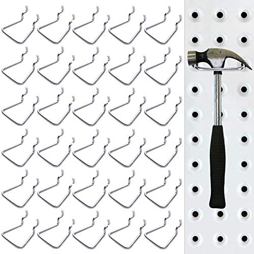 Pegboard Plier Holders,Double Loop Pegboard Hooks,Stainless Steel Pegboard Shelving Display Hooks for Shop Store Supermarket(30 Pieces)