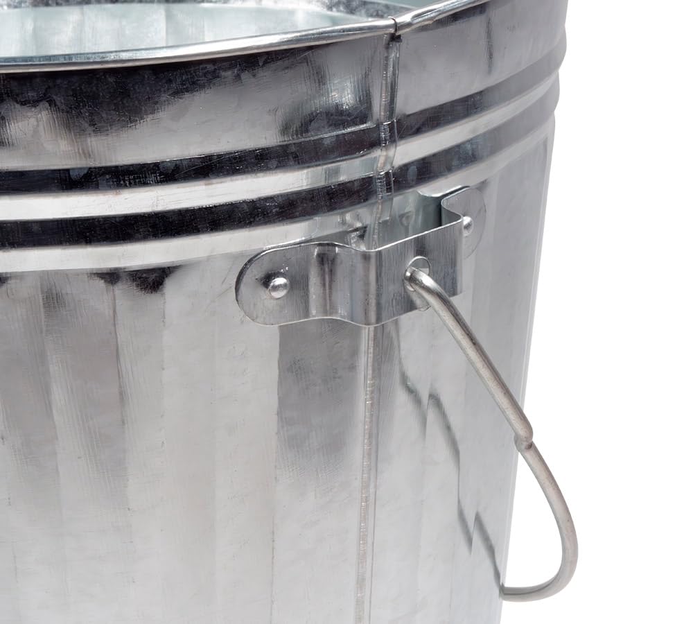 Mytee Products Verzinkter Mülleimer mit Deckel, ideal für Anhänger, Stahlmontage, kleiner Außen-Mülleimer für Zuhause, Büro, Bad, Küche, feuerfest und hitzebeständig, 2 Stück