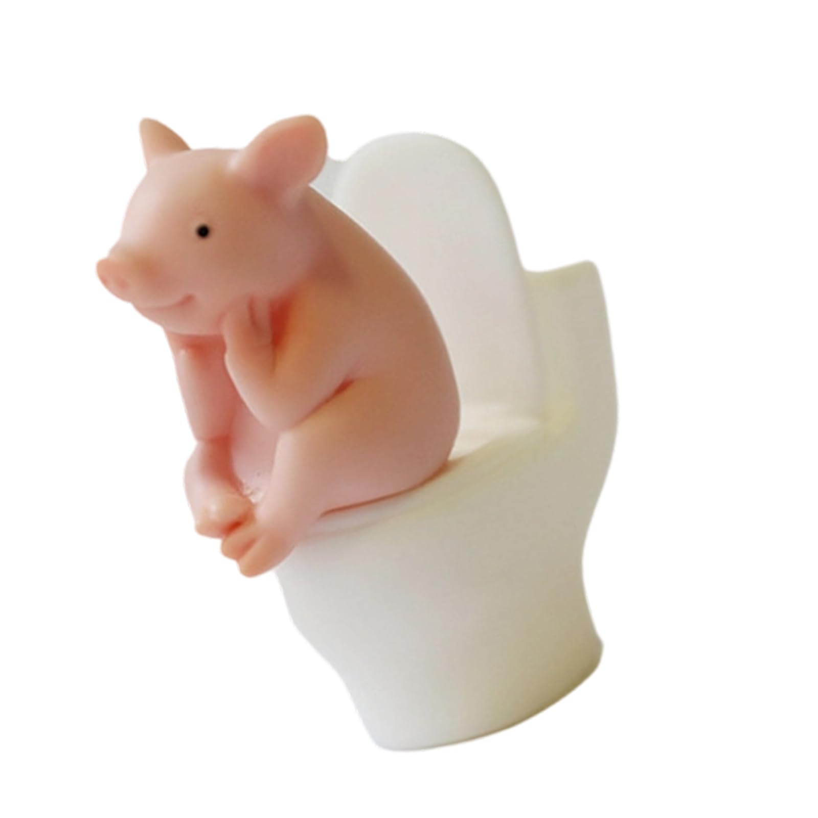 Shunzhong B Pigs/Frogs Figurine Toilet Thinking Pigs Statue Lucky Animal Garden Statue For Microlandscape Fairys Garden Accessories Minis Figurines