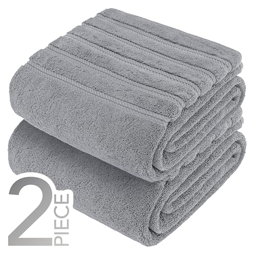 Image of American Soft Linen 100% Cotton Luxury Turkish Towels, 2PC 35x70 Bath Sheet | Soft Absorbent Quick Dry OEKO Tex Standard 100 Certificated Durable Machine Washable Breathable Premium Hotel Quality