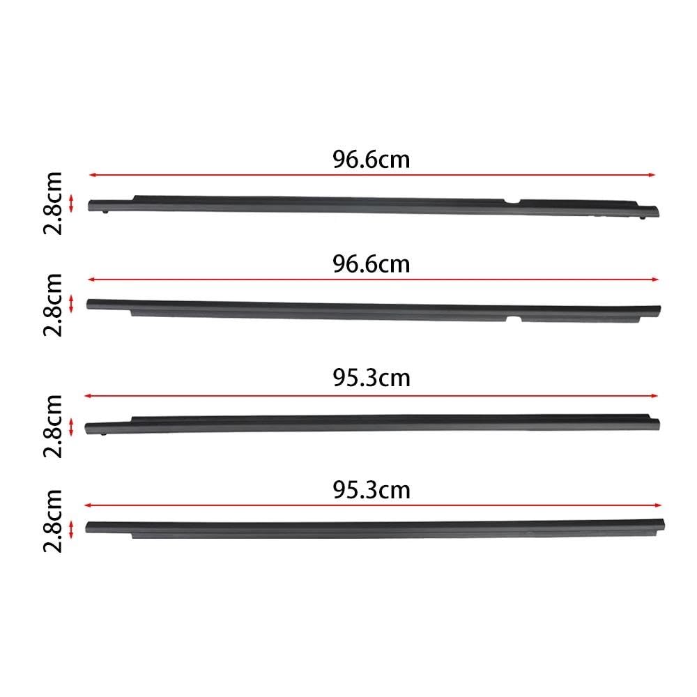 Striscia Tenuta Portiera 7573012300 7571002210 4 Pezzi Guarnizione Finestrino Modanatura Portiera Posteriore Cintura Strisce Tenuta Per Toyota Per Corolla 2009-2012 Guarnizioni