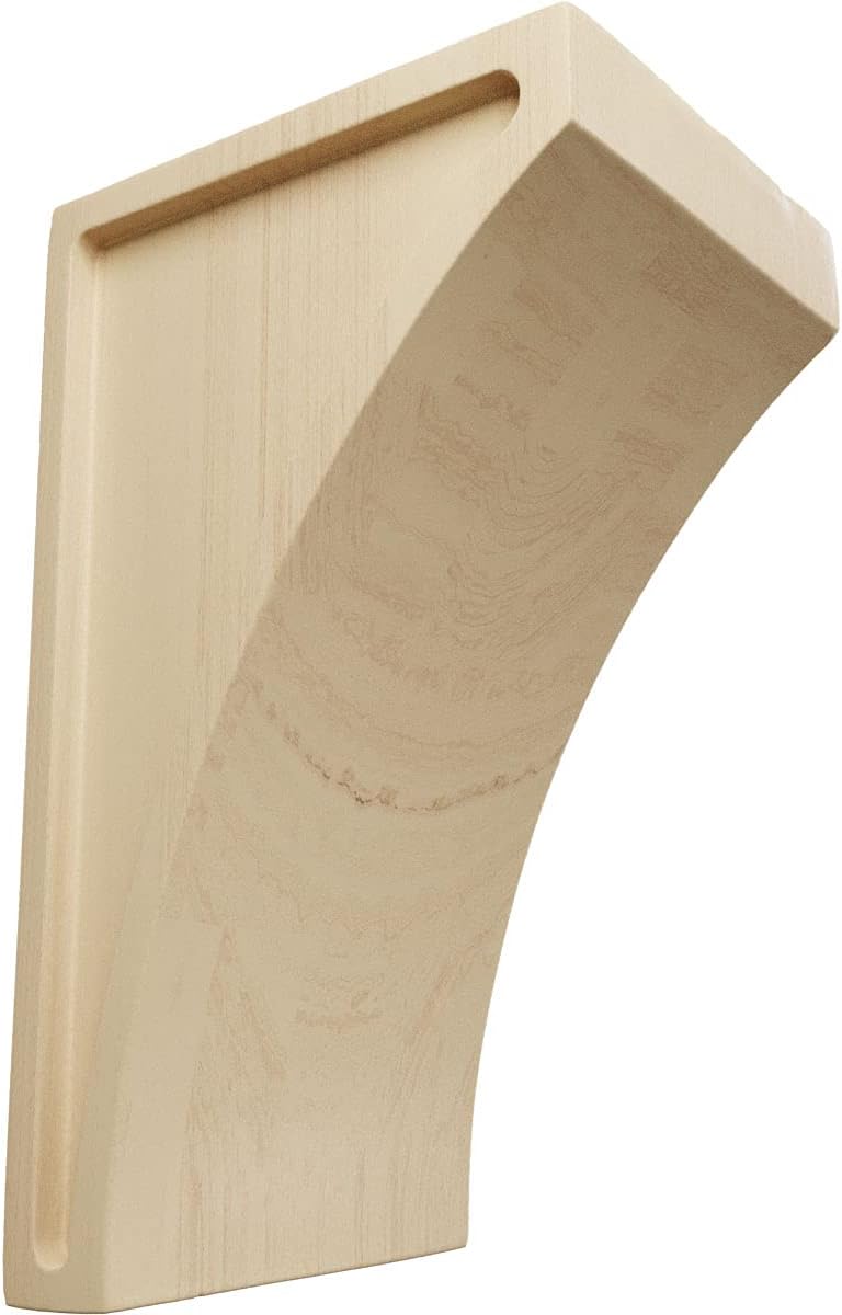 Ekena CORW03X03X06LWRW 3" W x 3 1/2" D x 6" H Small Lawson Corbel, Rubberwood, Rubber Wood