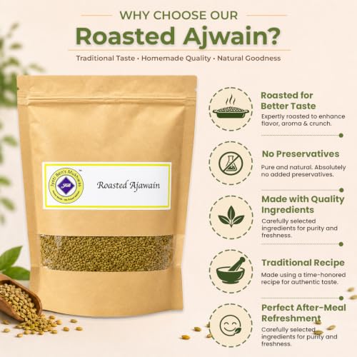 Image of Jyoti Ben's Mukhwaas - Roasted Ajwain | Premium Carom Seeds | Natural Digestive | After Meal Mouth Freshener | Traditional Flavor | Pack of 2