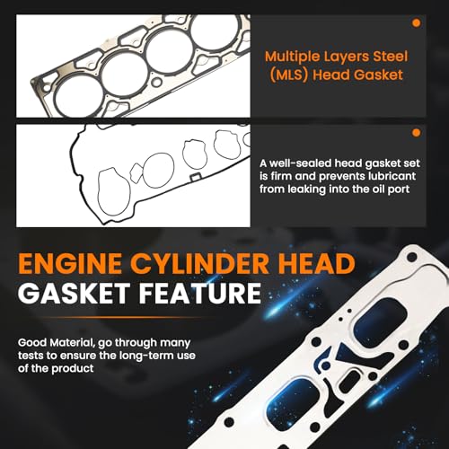 Image of Head Gasket Set with Head Bolts, Intake & Exhaust Valves for Chevy Equinox Orlando Malibu Impala Captiva, Buick Regal Lacrosse Verano, GMC Terrain 2.4L 2010-2017 Replaces IV323 EV314 HS26517PT ES72196