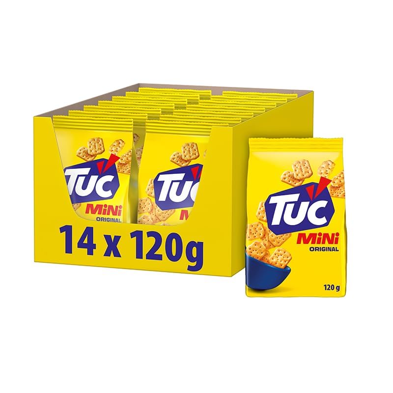 TUC Mini Original Fein gesalzene Snack-Cracker 14 x 120g