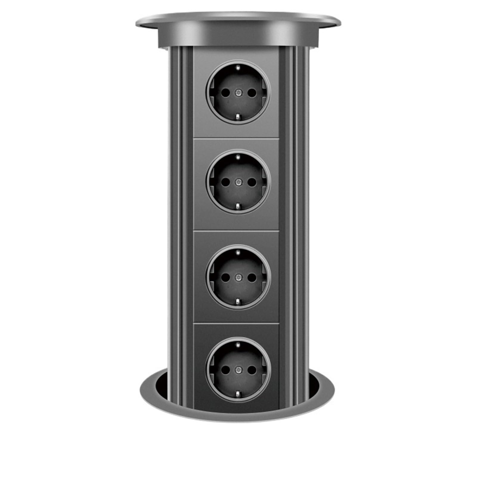 Presa pop-up, Presa A Torre Pop-up Motorizzata Caricabatterie Wireless Con Alimentazione Automatica Altoparlante Bluetooth USB Type-C Da Tavolo Lavoro per piani cucina(Gery,4outlets)