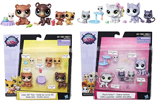 Littlest Pet Shop Cubby Hill Pack & Playful Kitties with 10 Pet & 10 Accessroies Bundle