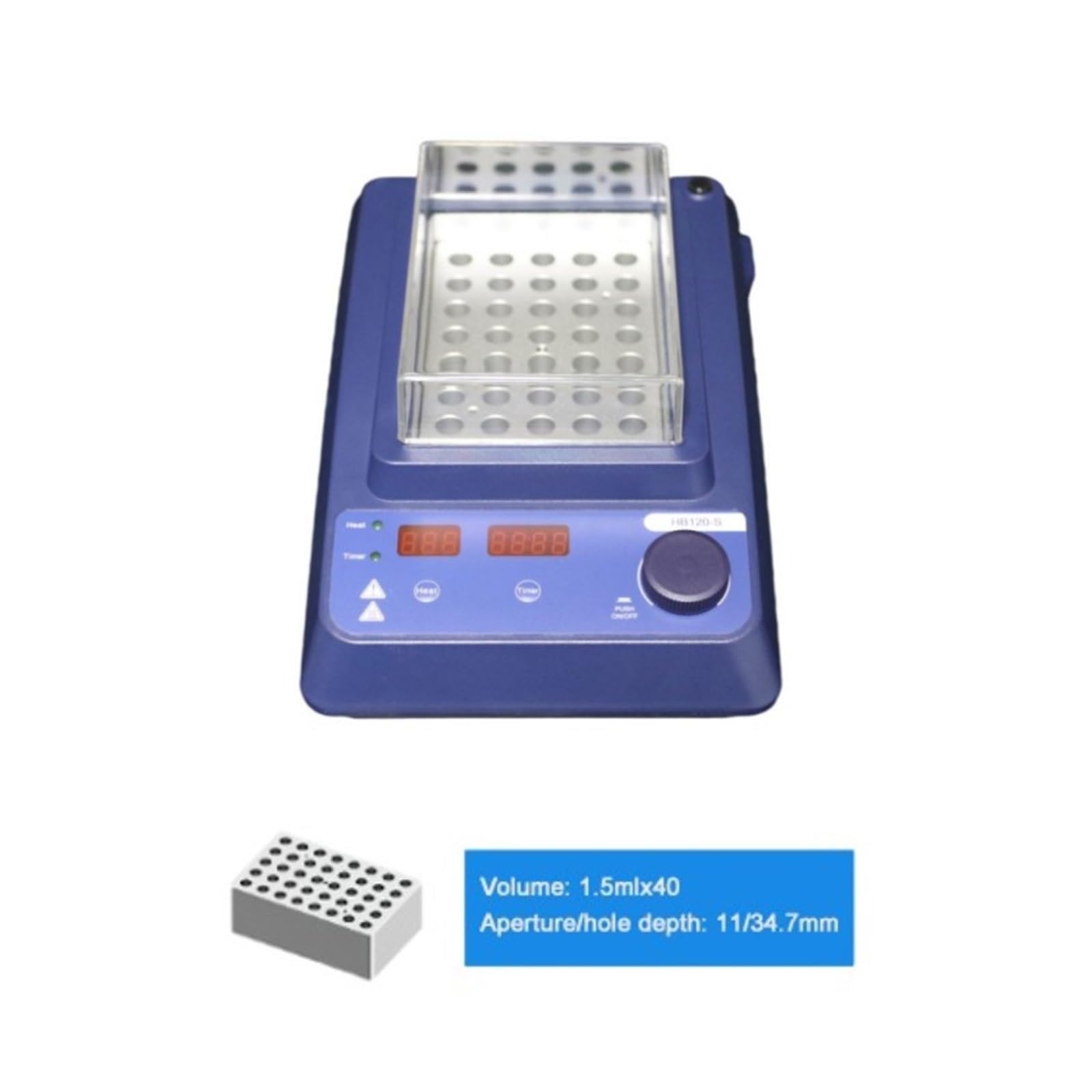 Agitador de Laboratorio, Incubadora de baño seco termostática con pantalla digital bloque calefacción 0,5/1,5/2/5/15/50ml 120 ℃ equipo laboratorio(1.5ml)