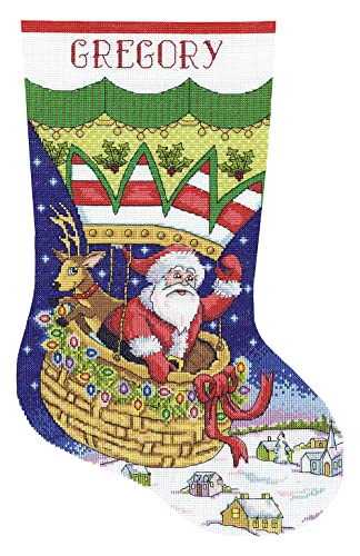 Image of Design Works Crafts Balloon Ride Counted Cross Stitch Stocking Kit