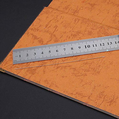 DIIOOMIEEU 25 Pieces Bead Needle Big Eye Beading 12cm Metal Sewing Large Threading Needle for Beads