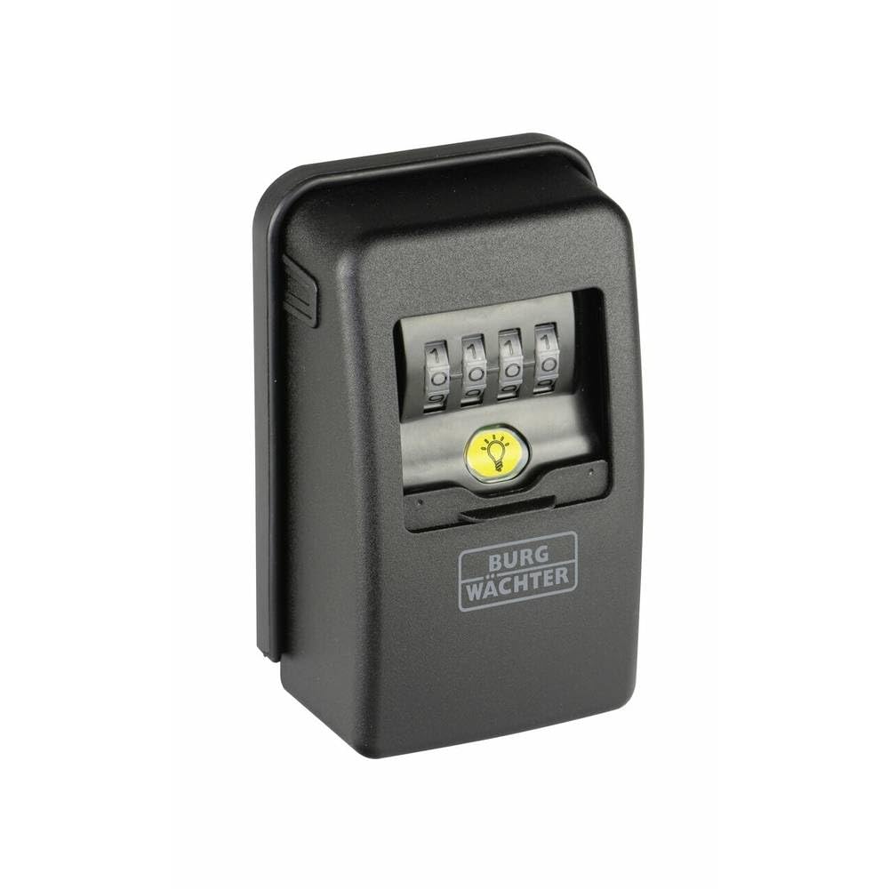 BURG-WÄCHTER Caja fuerte de llaves, con código numérico de 4 dígitos para el exterior y el interior, magnética, iluminada, segura, montaje en la pared, Key Safe 60L SB, negro