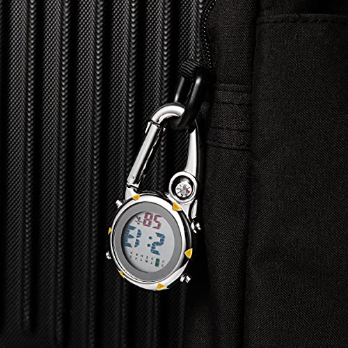 Image of JewelryWe Men Women Digital Clip Watch Mini Microlight Backpack Buckle Belt fob Watches for Rock Climbing Doctors Nurses Chefs for Mother's Day