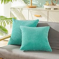 CaliTime Kissenbezüge 2er-Pack 30x50cm - Kuschelige Cord Streifen Bezüge Für Sofa & Bett