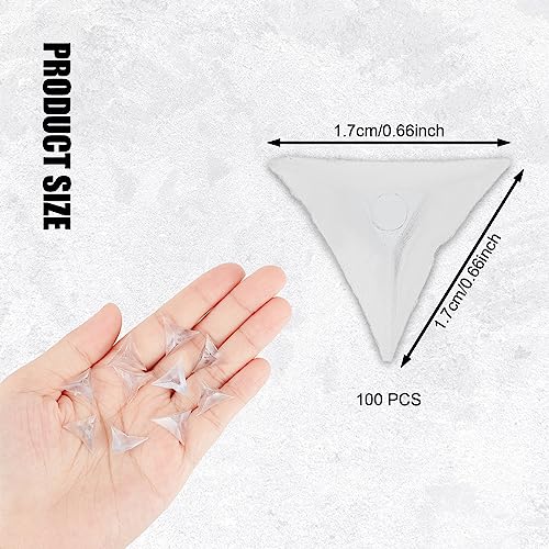 Image of NICENEEDED 100 PCS Triangle Stair Dust Corner Guards, Transparent Anti-Dirty Clear Stair Inside Corner Dust Guard, Dust-Proof Decorative Stair Dust Corners for Steps Wall Drawer Wardrobe