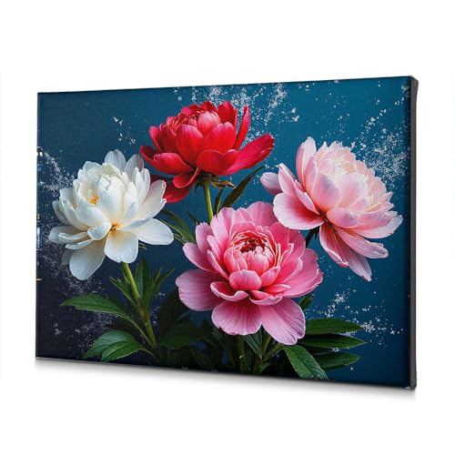 Tableau pivoines rustique pour un salon élégant et fleuri
