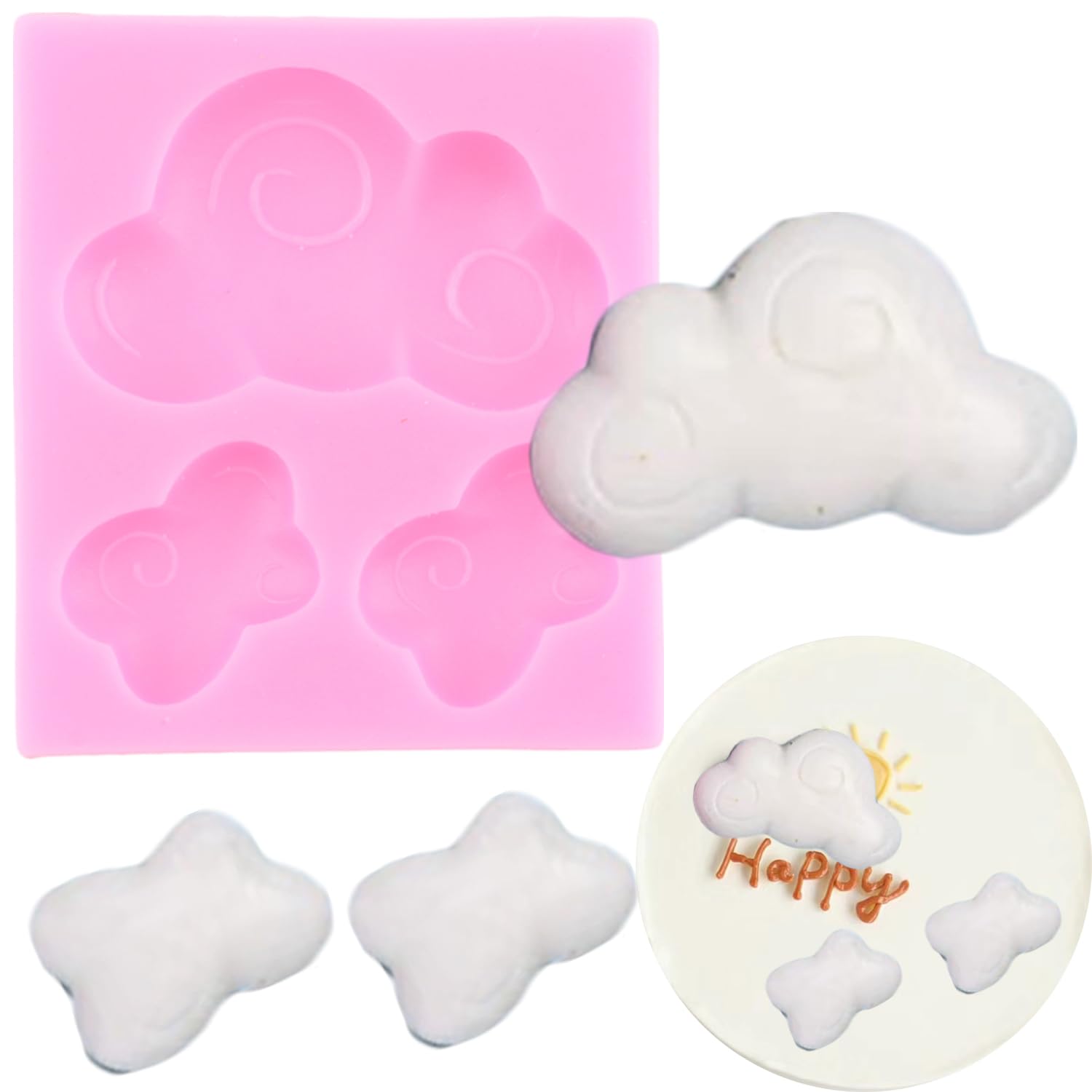 Cloud Fondant Silicone Molds For Cake Decorating Cupcake Topper Candy Chocolate Gum Paste Polymer Clay