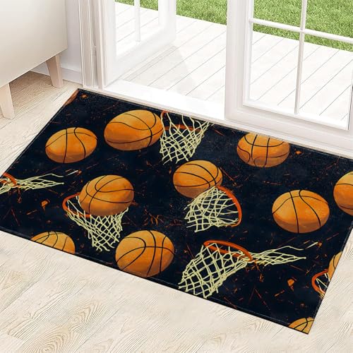 Ainori Basketball Indoor Door Mat 29.5x17in Non Slip Rug