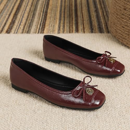 Women Comfort Square Toe Ballets Flats, Slip On Classical Walking Shoes for Wedding/Driving/Working4