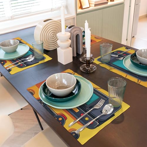 Set de table lavable anti-tache en imitation lin résistant - 7