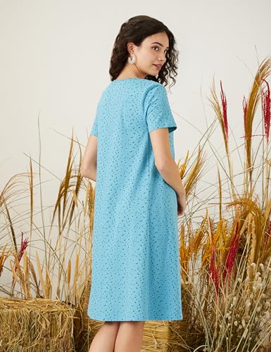 Image of Amazon Brand - Symbol Women's Cotton A-Line One Piece Knee-Length Dress (Available in Plus Sizes)