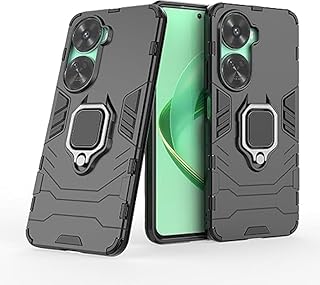 جراب حماية ومتين ومضاد للصدمات بمسند لموبايل هواوي نوفا 12 SE، أسود