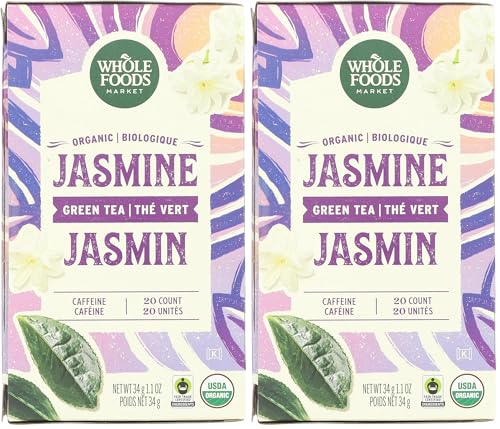 Image of WHOLE FOODS MARKET Organic Jasmine Green Tea, 20 CT (Pack of 2)