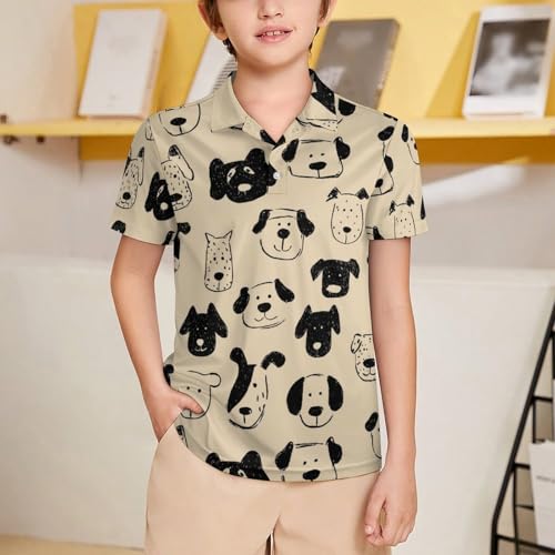 Boys' Classic Polo Shirts Short Sleeve Moisture-Wicking Golf & Tennis Shirts for Youth Teens Cute Car2