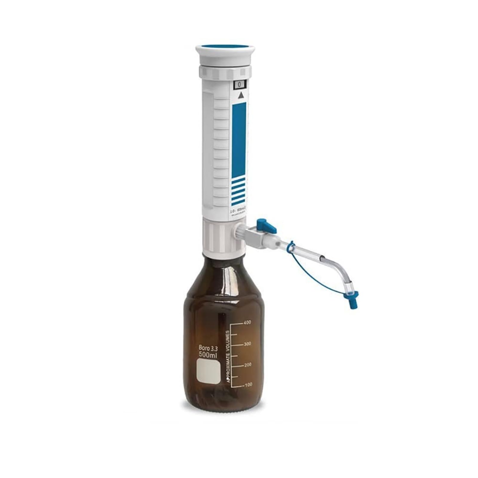 Flaschenaufsatz-Dispenser, Laborausrüstung for die sichere und präzise Dosierung von Forschungschemikalien, Flüssigkeitsspender mit Vorratsflasche, Labor-Flaschenaufsatz-Dispenser(2-10ml)