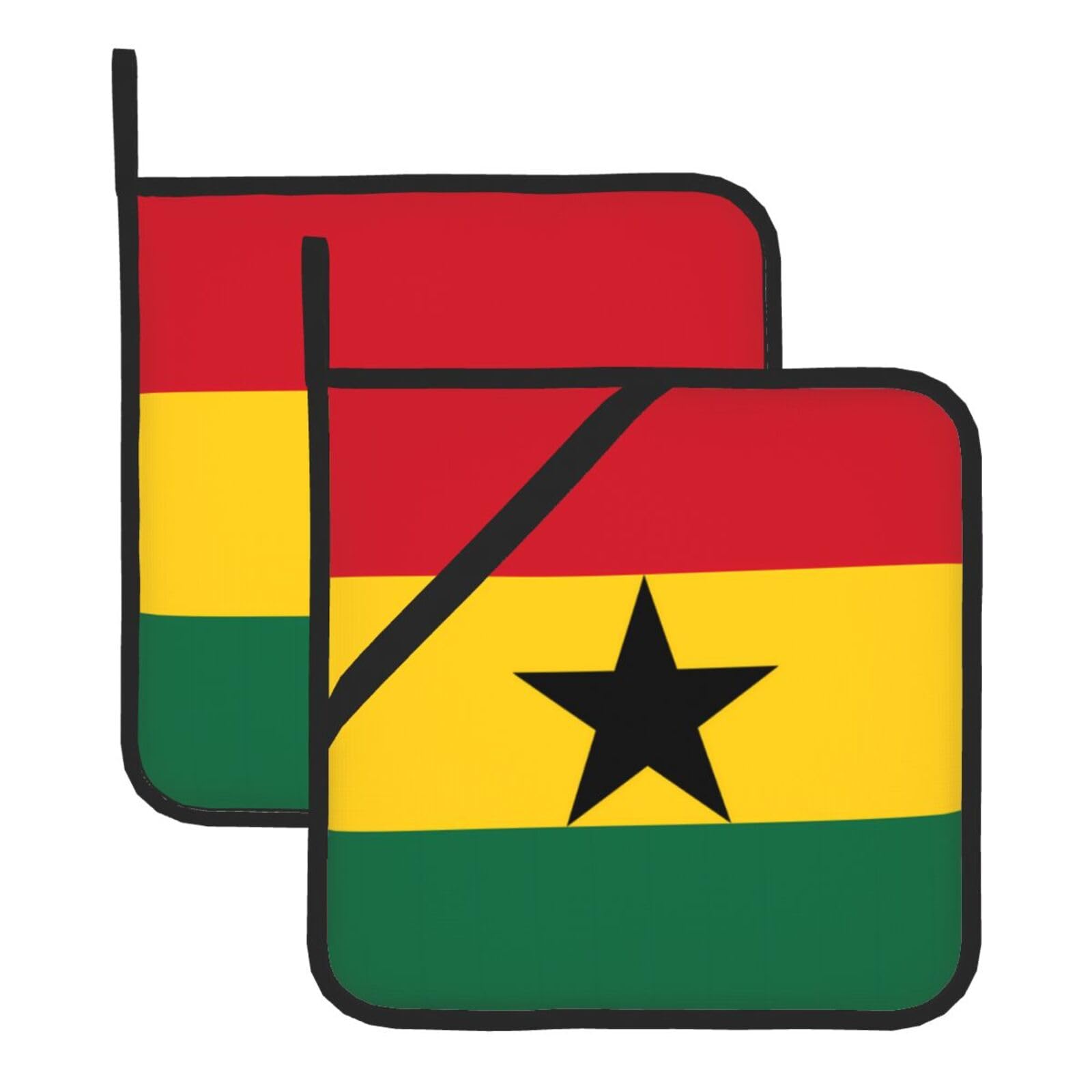 Flag of Ghana Square Heat Resistant Trivet Set Thick and Durable for Baking Barbecue Cookware Oven