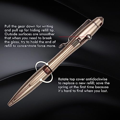 SMOOTHERPRO Bolt Action Pen Ballpoint Pen Weight Balanced Stainless Steel Clip for Office School Business Color Black (TP026) - Image 4