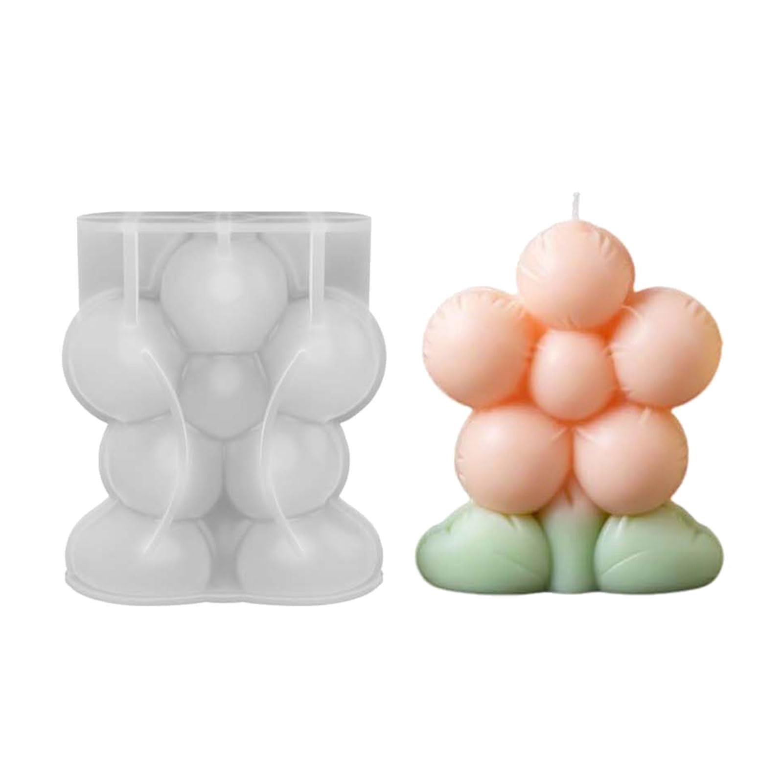 Greabuy Realistic Balloon Flower Silicone Molds Multipurpose Silicone for Epoxy Resin Soap Home Decoration Elastomer Flower Cast