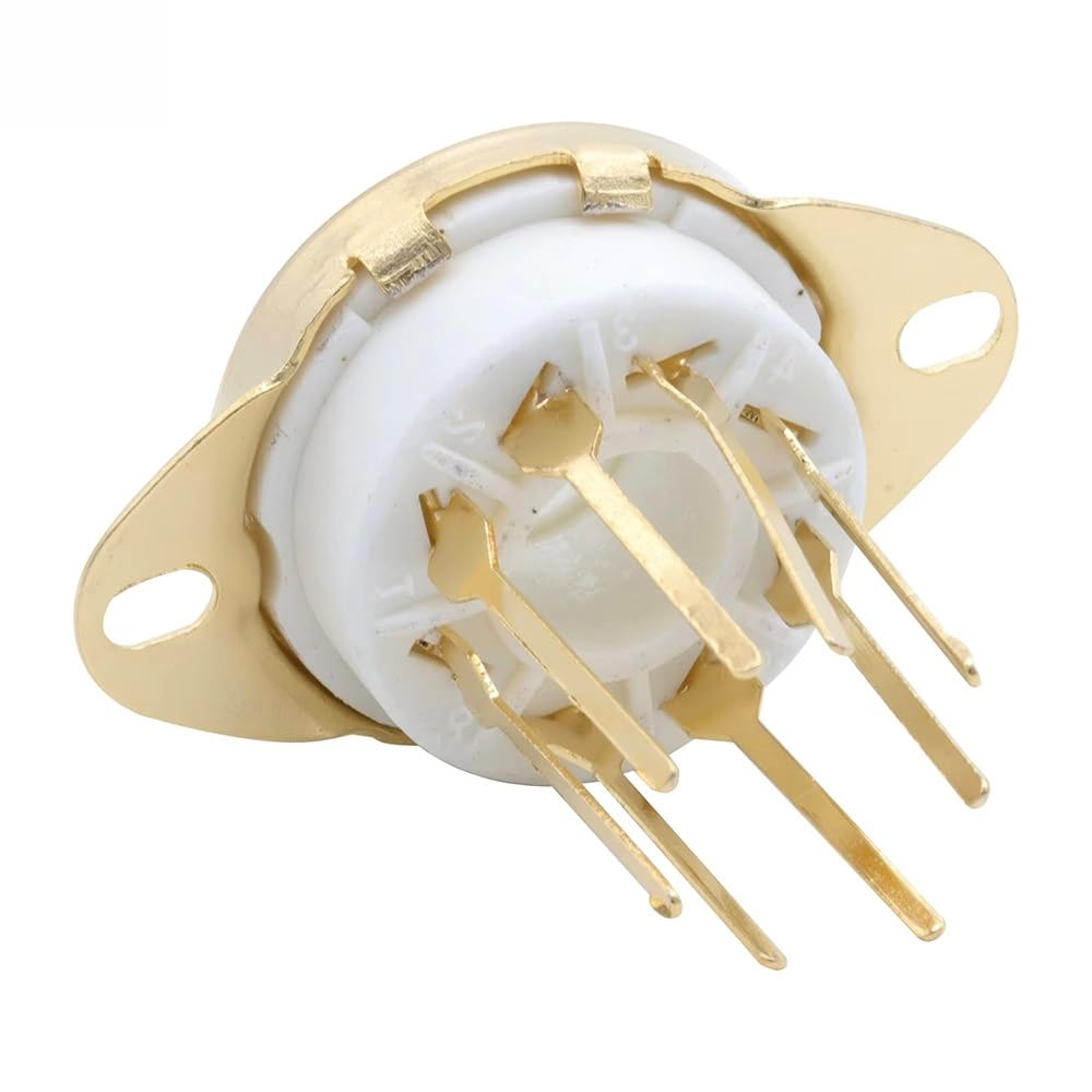 Zoccoli in Ceramica, 8 Pin K8A Zoccoli in Ceramica Ottale for Valvole Base Perni Lunghi for KT88 KT66 6SN7 5AR4 GZ34 5881 6V6 5U4G 6550 6J7 6SJ7 AMP Fai da Te(Tin Plated 10pcs)