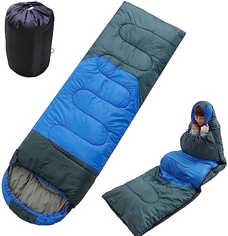 Camping Sleeping Bag Adults Kids Boys & Girls for Winter, Fall & Spring – Single & Double for Adults & Kids – Camping Gear Equipment Traveling Outdoor Travel with Compact Bag
