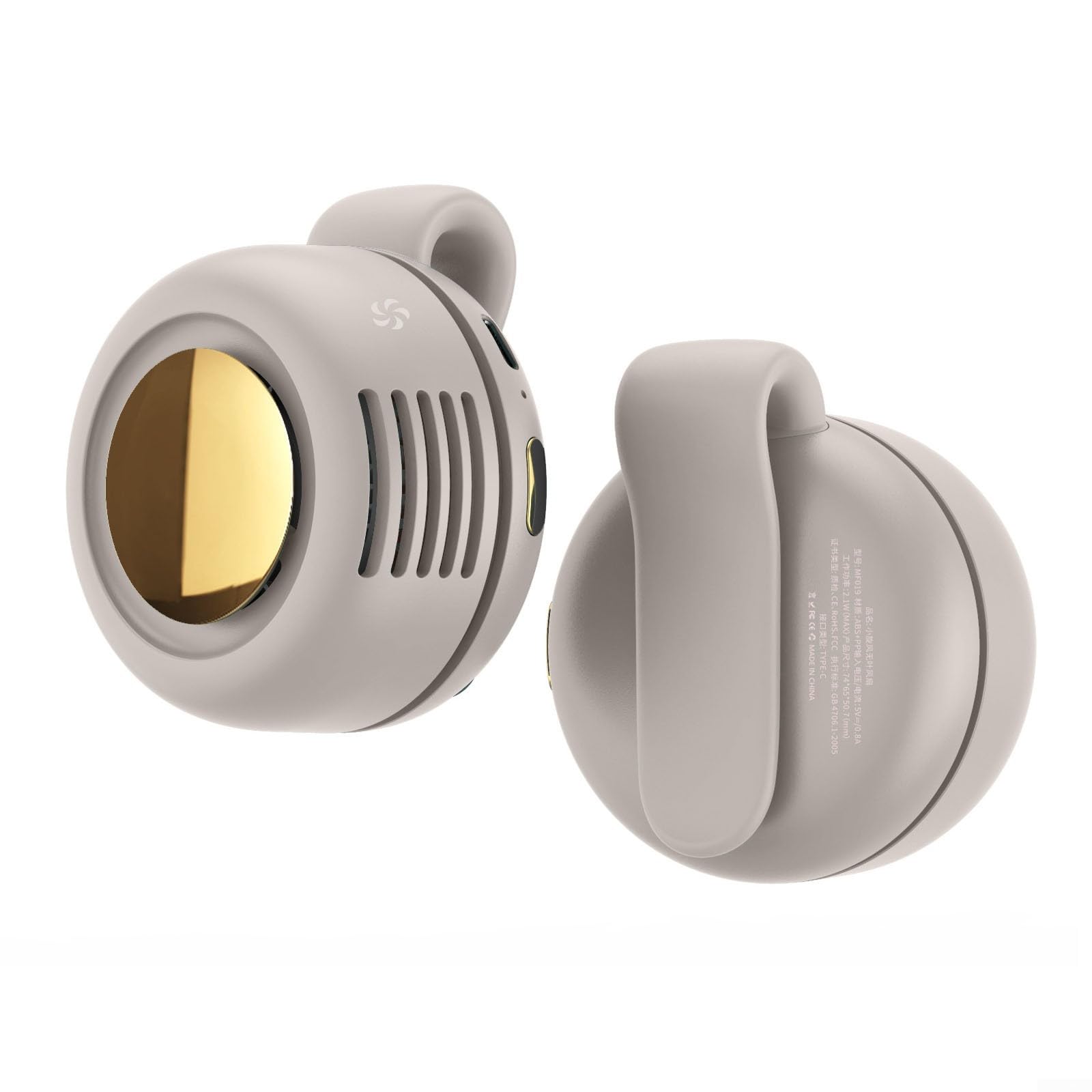 Ventilador de cintura para debajo de la camisa, ventilador de cintura para colgar, 3 velocidades ajustables, rotación de para 360°, brisa fresca ()