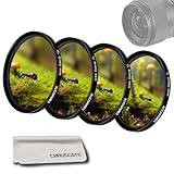 Lieferumfang: 58 mm Nahaufnahme-Filter-Set (+1, +2, +4, +10), 1 x Nylon-Filtertasche und 1 x Mikrofaser-Objektiv-Reinigungstuch.