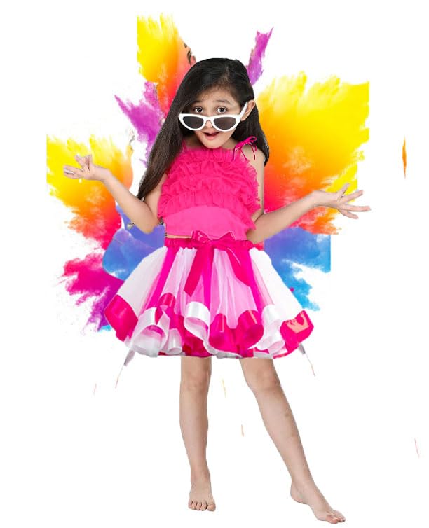 Baby girl holi dress crop top with skirt