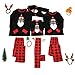 Unisex Blouse Pants Set,Kids Merry Christmas Cartoon Pajamas,Plaid Pants Family Matching Sleepwear Set Black