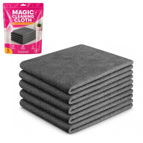 Imtosec Magic Cleaning Cloths Thickened Streak-Free Microfiber Towels Cleaning Cloth (5 Pcs 11.8 * 15.7in)
