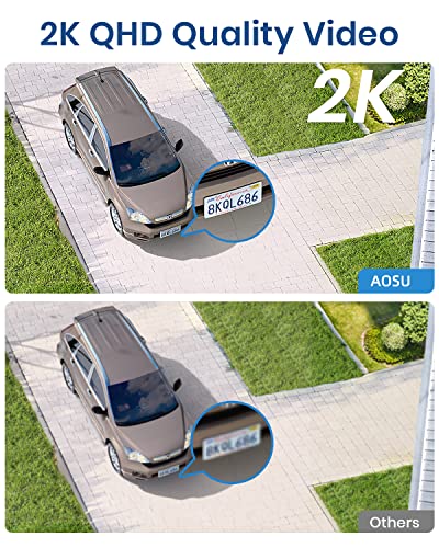 Aosu Security Camera Outdoor Wireless- 2K Wi-Fi Solar Camera Work With Alexa, Google Assistant For Home Security, Color Night Version, 2-Way Talk, Human Detection, Ip65 Waterproof, Cloud/Sd Storage #TOP1