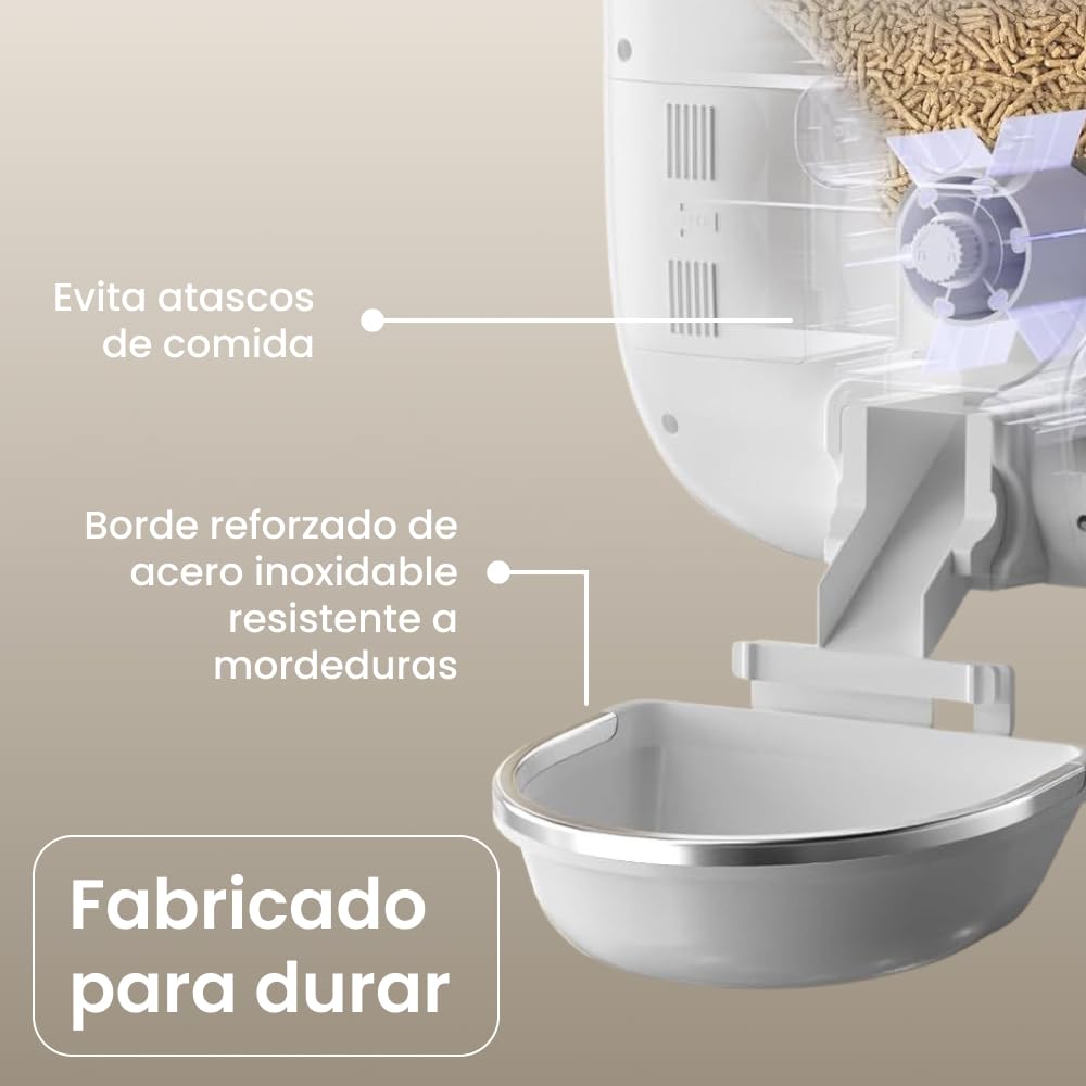 NOERDEN Hoppy Comedero con Cámara para Gatos y Perros Pequeños, Video en Vivo y Audio Bidireccional, Alimentación Programada hasta 10 Comidas al Día