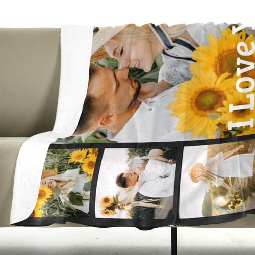 Image of inkArts Custom Blanket with Photo, Personalized Blanket, Customized Photo Blankets, Customizable Picture Blankets, Personalized Anniversary Couple Gifts for Women Men Her Him Girlfriend Boyfriend