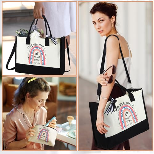 Paterr 8 Pcs End of Year Teacher Gifts Teacher Tote Bag miniatura 6