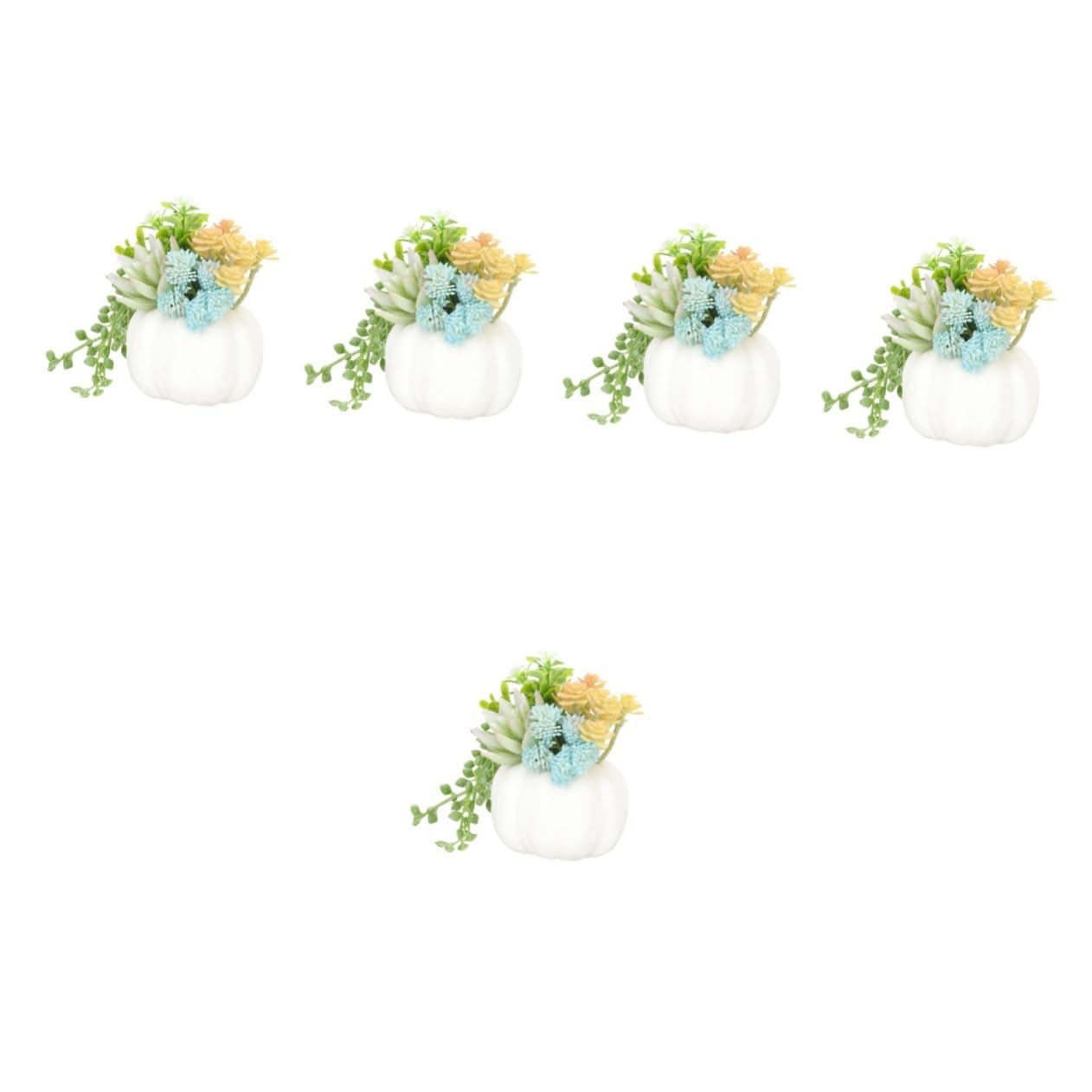 Cabilock 5 Stück Künstliche Topfpflanze Simulation Fälschung Eingetopft Dekorative Künstliche Sukkulenten Gefälscht Bonsai-Dekorationen Bonsai-Baum Künstlich Desktop - Green Plastik