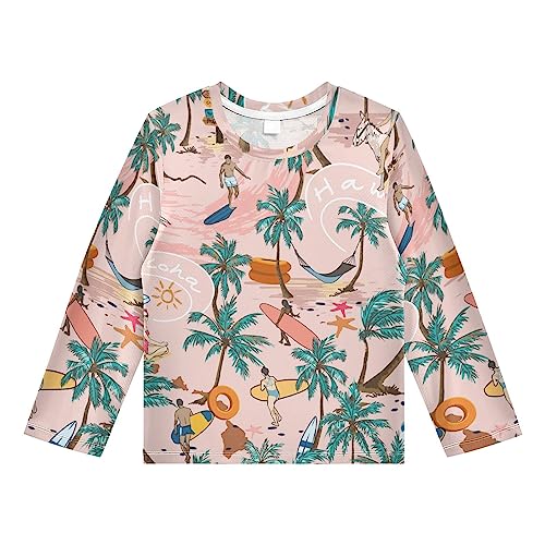 Image of CaTaKu Boys Swim Shirt Long Sleeve Rash Guard for Boys Toddler Rashguard Water Sun Shirt UPF+ 50 Swimwear