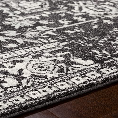 Tapis en polypropylène noir 1,5m x 2,1m pour salon - 8