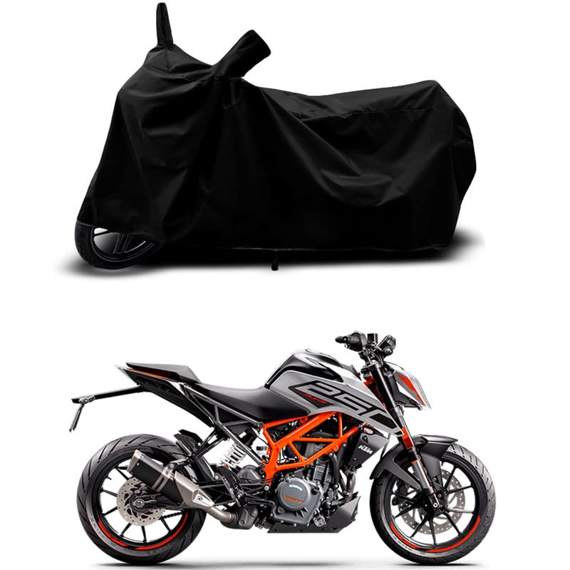 Image of 100% Scratchproof /UV-Rays /Heat Protection /Birds Dropping /Water Resistant /Dust Proof /Waterproof /Full Bike Scooty Two Wheeler Body Cover Compatible for 250 Duke BS6 All Varients[Black]