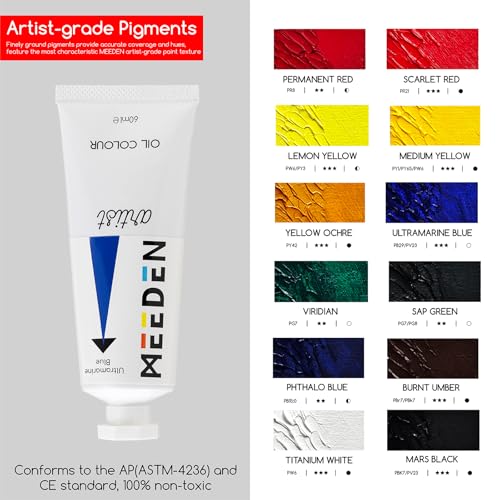 Image of MEEDEN Art Oil Painting Kit: 37Pcs All-in-One Oil Supplies with Easel Box