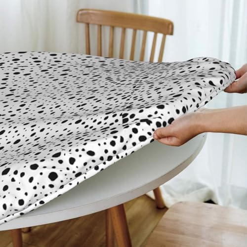 Nappe ronde ajustée polyester imperméable antidérapante table à manger - 5